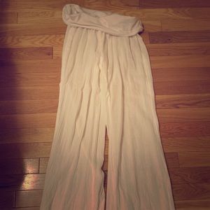 White cotton beach pants